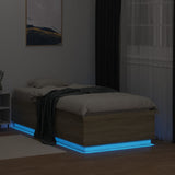 Bed Frame with LED without Mattress Sonoma Oak 90x190 cm - Top-Down View