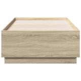 Bed Frame with LED without Mattress Sonoma Oak 90x190 cm - Rear View