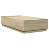 Bed Frame with LED without Mattress Sonoma Oak 90x190 cm - Low Angle