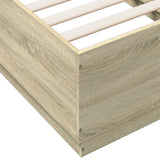 Bed Frame with LED without Mattress Sonoma Oak 90x190 cm - Extra Image