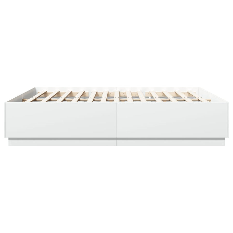 Bed Frame without Mattress White 183x203 cm King