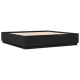 Bed Frame without Mattress Black 183x203 cm King - Side View