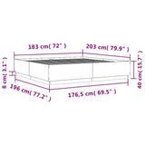 Bed Frame without Mattress Black 183x203 cm King - Extra Image