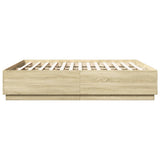 Bed Frame without Mattress Sonoma Oak 183x203 cm King - 45-Degree Angle