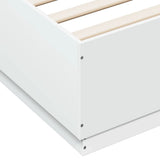 Bed Frame without Mattress White 150x200 cm - Close-Up Angle