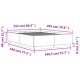 Bed Frame without Mattress Black 150x200 cm