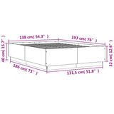Bed Frame without Mattress White 135x190 cm