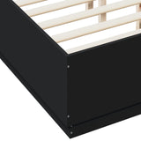 Bed Frame without Mattress Black 135x190 cm - Close-Up Angle
