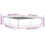 Bed Frame without Mattress Black 135x190 cm