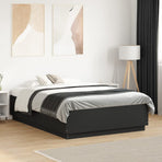 Bed Frame without Mattress Black 135x190 cm