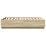Bed Frame without Mattress Sonoma Oak 135x190 cm - 45-Degree Angle