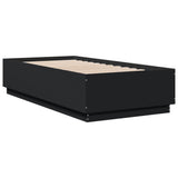 Bed Frame without Mattress Black 90x190 cm - Side View