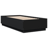Bed Frame without Mattress Black 90x190 cm - Rear View