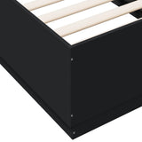Bed Frame without Mattress Black 90x190 cm - Close-Up Angle
