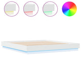 Bed Frame with LED without Mattress White 183x203 cm King - Front View