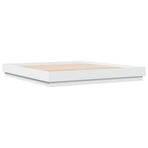 Bed Frame with LED without Mattress White 183x203 cm King