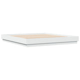 Bed Frame with LED without Mattress White 183x203 cm King - Side View