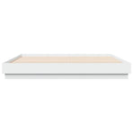 Bed Frame with LED without Mattress White 183x203 cm King