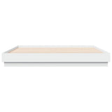 Bed Frame with LED without Mattress White 183x203 cm King - Rear View
