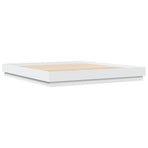 Bed Frame with LED without Mattress White 183x203 cm King
