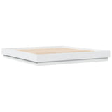 Bed Frame with LED without Mattress White 183x203 cm King - Low Angle
