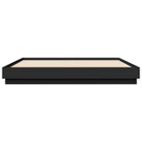 Bed Frame with LED without Mattress Black 183x203 cm King - Rear View
