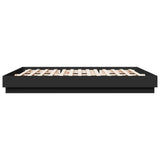 Bed Frame with LED without Mattress Black 183x203 cm King