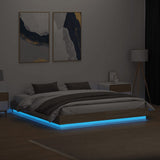 Bed Frame with LED without Mattress Sonoma Oak 183x203 cm King - Top-Down View