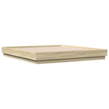 Bed Frame with LED without Mattress Sonoma Oak 183x203 cm King