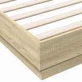 Bed Frame with LED without Mattress Sonoma Oak 183x203 cm King