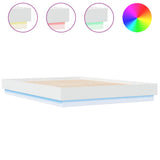 Bed Frame with LED without Mattress White 150x200 cm - Front View