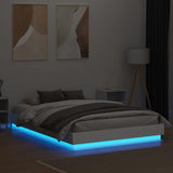 Bed Frame with LED without Mattress White 150x200 cm - Top-Down View