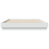 Bed Frame with LED without Mattress White 150x200 cm - Rear View