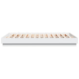 Bed Frame with LED without Mattress White 150x200 cm - Close-Up Angle