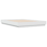 Bed Frame with LED without Mattress White 150x200 cm - Low Angle