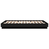 Bed Frame with LED without Mattress Black 150x200 cm