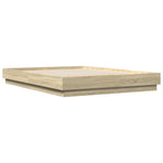 Bed Frame with LED without Mattress Sonoma Oak 150x200 cm