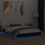 Bed Frame with LED without Mattress Black 135x190 cm - Top-Down View
