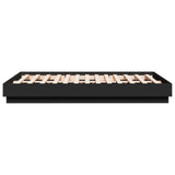 Bed Frame with LED without Mattress Black 135x190 cm
