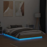 Bed Frame with LED without Mattress Sonoma Oak 135x190 cm - Top-Down View