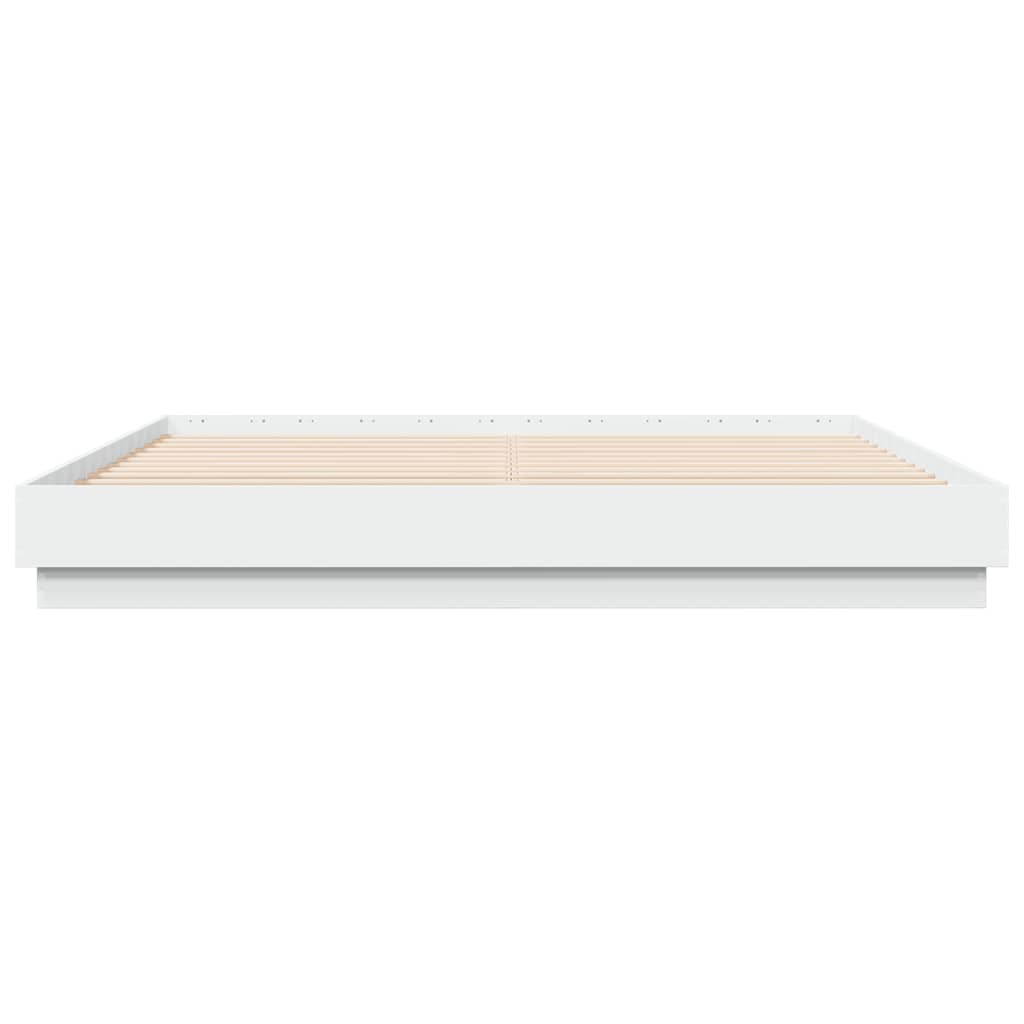 Bed Frame without Mattress White 183x203 cm King