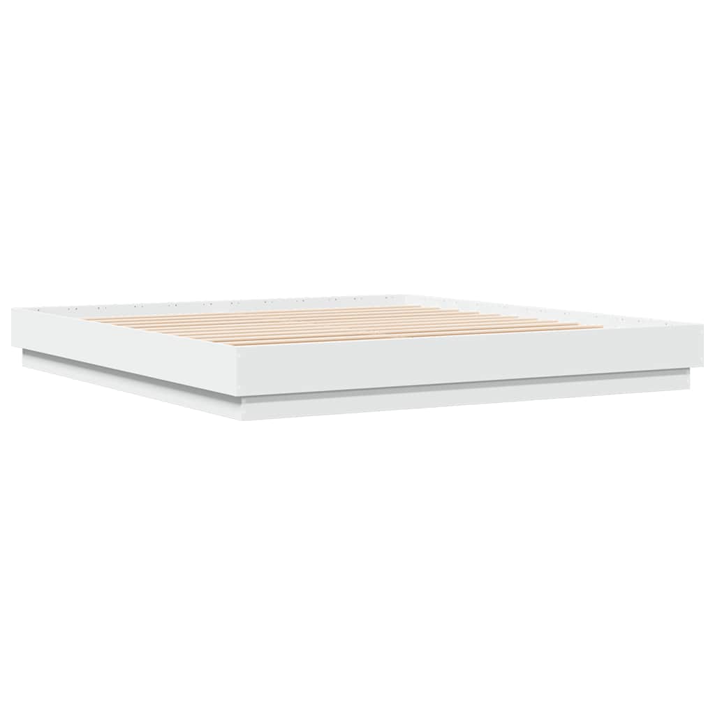Bed Frame without Mattress White 183x203 cm King