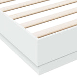 Bed Frame without Mattress White 183x203 cm King - Rear View