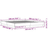 Bed Frame without Mattress White 183x203 cm King - Low Angle
