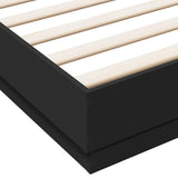 Bed Frame without Mattress Black 183x203 cm King - Close-Up Angle
