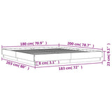 Bed Frame without Mattress Black 183x203 cm King - Extra Image