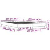 Bed Frame without Mattress Black 150x200 cm - Extra Image
