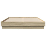 Bed Frame without Mattress Sonoma Oak 150x200 cm - Top-Down View