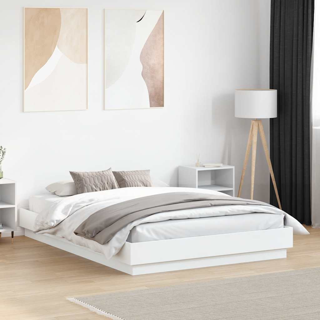 Bed Frame without Mattress White 135x190 cm