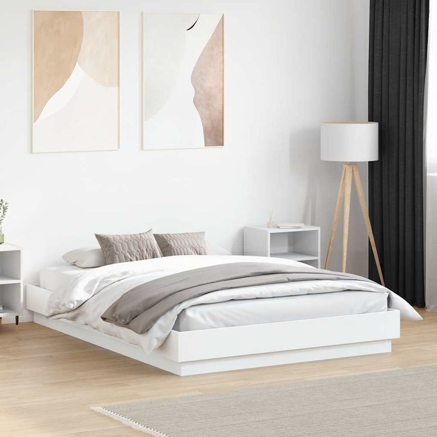 Bed Frame without Mattress White 135x190 cm